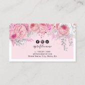 Moderne  roze florale wasuitbreidingen visitekaartje (Achterkant)