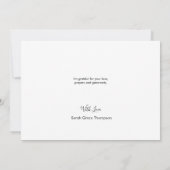 Moderne roze foto 1e Heilige Communie Dank je Bedankkaart (Achterkant)