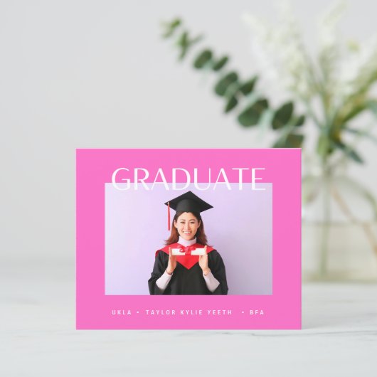 moderne roze foto afstuderen anno (Staand voorkant)