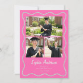 Moderne Roze Foto Collage Afstudeercadeau Kaart (Achterkant)