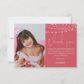 Moderne Roze Foto Dankjewelkaart voor Kinderen Bedankkaart (Voorkant)