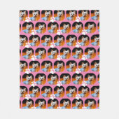 Moderne roze foto met Pet Print Pattern Cute Fleece Deken (Voorkant)