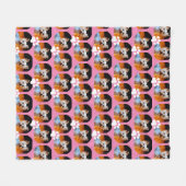 Moderne roze foto met Pet Print Pattern Cute Fleece Deken (Voorkant (Horizontaal))