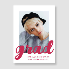 Moderne Roze Foto Script Afstuderen Aankondiging