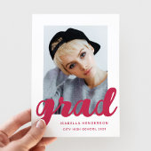 Moderne Roze Foto Script Afstuderen Aankondiging