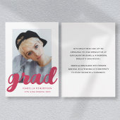 Moderne Roze Foto Script Afstuderen Aankondiging