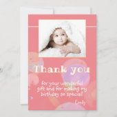 Moderne roze foto van vrijdag Hartelijk dank voor  Bedankkaart (Voorkant)