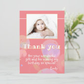 Moderne roze foto van vrijdag Hartelijk dank voor  Bedankkaart (Staand voorkant)