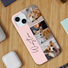 Moderne roze fotocollage iPhone 15 case