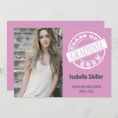 Moderne roze fotograaf Afstudeerder Kaart (Voorkant / Achterkant)