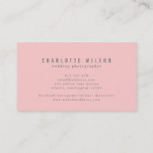 Moderne roze fotograaf foto visitekaartje (Achterkant)
