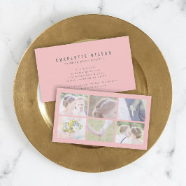 Moderne Roze Fotograaf Meerdere foto Visitekaartje