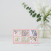 Moderne Roze Fotograaf Meerdere foto Visitekaartje (Staand voorkant)