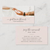 Moderne roze fotograaf script typografie foto visitekaartje (Voorkant / Achterkant)