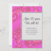 Moderne Roze Fractale Bloempatroon Huwelijksbeloft Kaart (Voorkant)