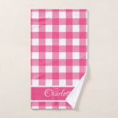 Moderne roze Franse Roos witte buffels Bad Handdoek (Handdoek)