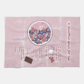 Moderne Roze Fruit Smoothie Recept Food Art Theedoek (Horizontaal)