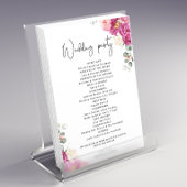 Moderne Roze Fuchsia Bloemen Trouwprogramma Flyer