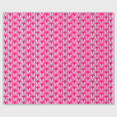 Moderne, roze fuchsia white custom monogram cadeaupapier (Vlak)