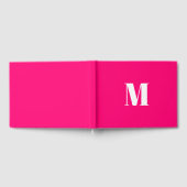 Moderne, roze fuchsie aangepast initiaal monogram gastenboek (Volledig)