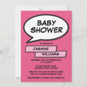 Moderne Roze Fun Meisje Baby Shower Strooigoed Kaart (Voorkant)