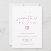 Moderne Roze Galentines Dag Brunch Uitnodiging (Voorkant)
