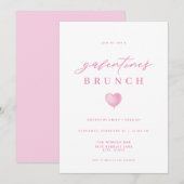 Moderne Roze Galentines Dag Brunch Uitnodiging (Voorkant / Achterkant)