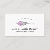 Moderne Roze Gardebakkerij Pastry Chef Visitekaartje (Voorkant)