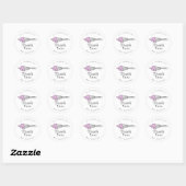 Moderne Roze Gardeer Dank Je Ronde Sticker (Vel)
