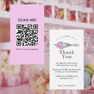 Moderne Roze Gardeer een Review QR Code Visitekaartje