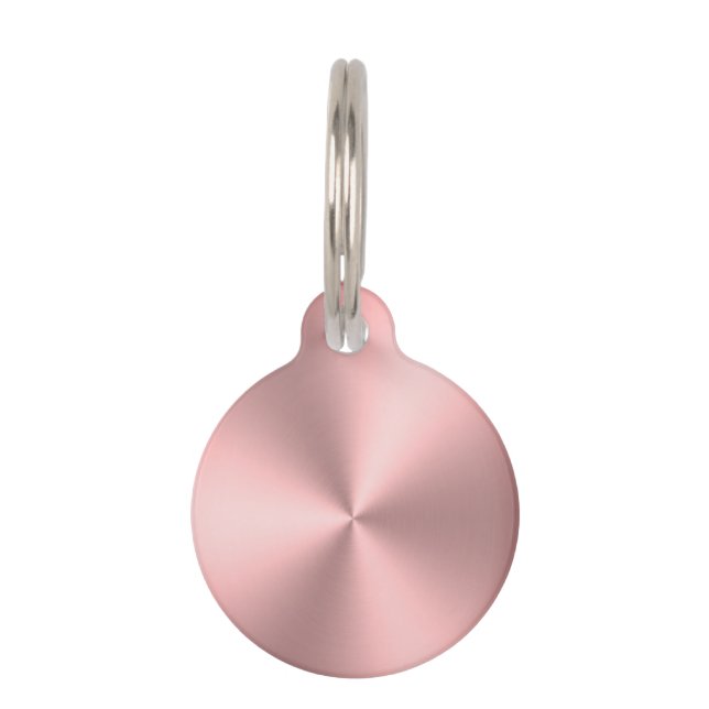 Moderne roze geborstelde metalen look achtergrond huisdierpenning (Voorkant)
