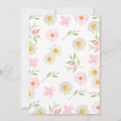 Moderne Roze Geel Meisjes Lente Bloem Doop  Kaart (Achterkant)