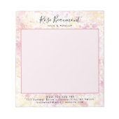 Moderne Roze Gele Aquarel Script Notitieblok (Voorkant)