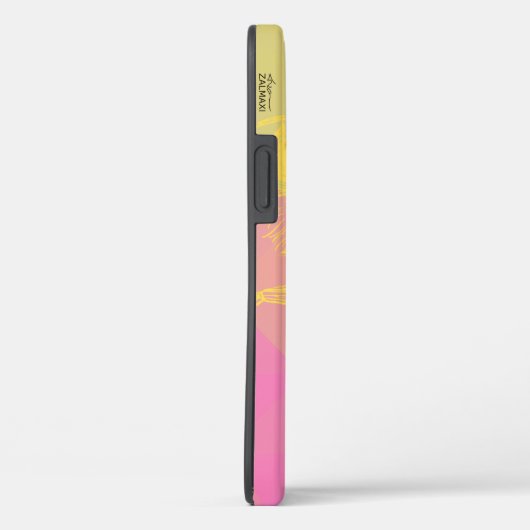 Moderne roze gele bij en monogram Case-Mate iPhone case (Achterkant / Rechts)