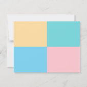 Moderne roze gele blauwe groene Script-Sjabloon Notitiekaartje (Achterkant)