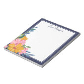Moderne Roze & Gele Bloemstuk Notitieblok (Linkerzijde)