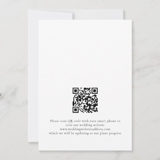 Moderne roze gele flessen QR Code Weddenschap Save The Date (Achterkant)
