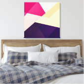 Moderne roze gele geometrische patronen canvas afdruk (Insitu (Slaapkamer))