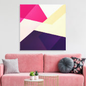 Moderne roze gele geometrische patronen canvas afdruk (Insitu (Woonkamer))