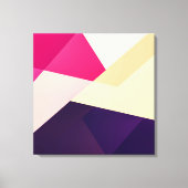 Moderne roze gele geometrische patronen canvas afdruk (Voorkant)