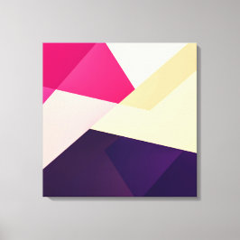 Moderne roze gele geometrische patronen canvas afdruk