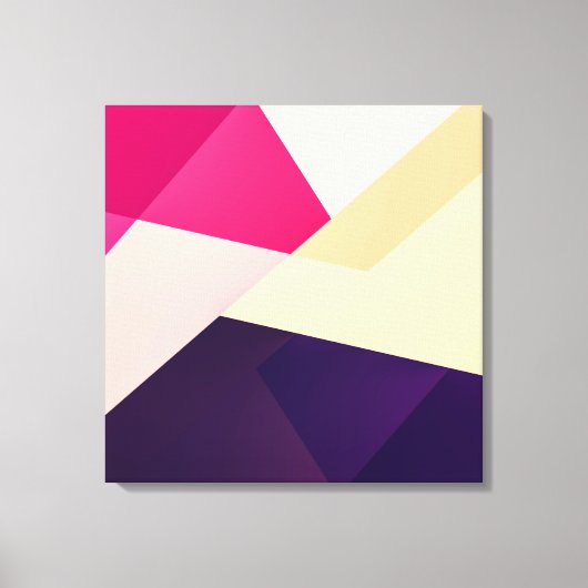 Moderne roze gele geometrische patronen canvas afdruk (Voorkant)