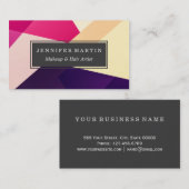 Moderne roze gele geometrische patronen visitekaartje (Voorkant / Achterkant)