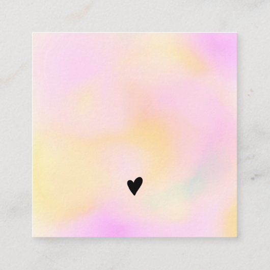 Moderne roze gele gradiëntorde Dank u Vierkante Visitekaartje (Achterkant)