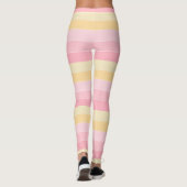 Moderne roze gele kleuren Trendy Sjabloon Leggings (Achterkant)