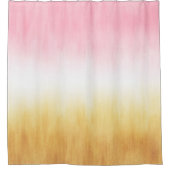 Moderne roze gele penseelstreken Ombre Douchegordijn (Voorkant)