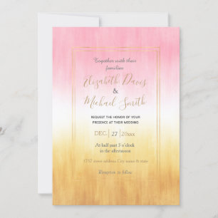 Moderne roze gele penseelstreken Ombre Kaart