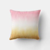 Moderne roze gele penseelstreken Ombre Kussen (Achterkant)