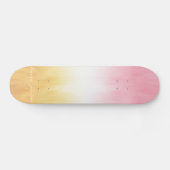 Moderne roze gele penseelstreken Ombre Persoonlijk Skateboard (Horizontaal)