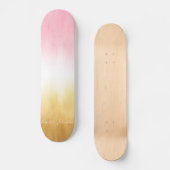 Moderne roze gele penseelstreken Ombre Persoonlijk Skateboard (Voorkant)